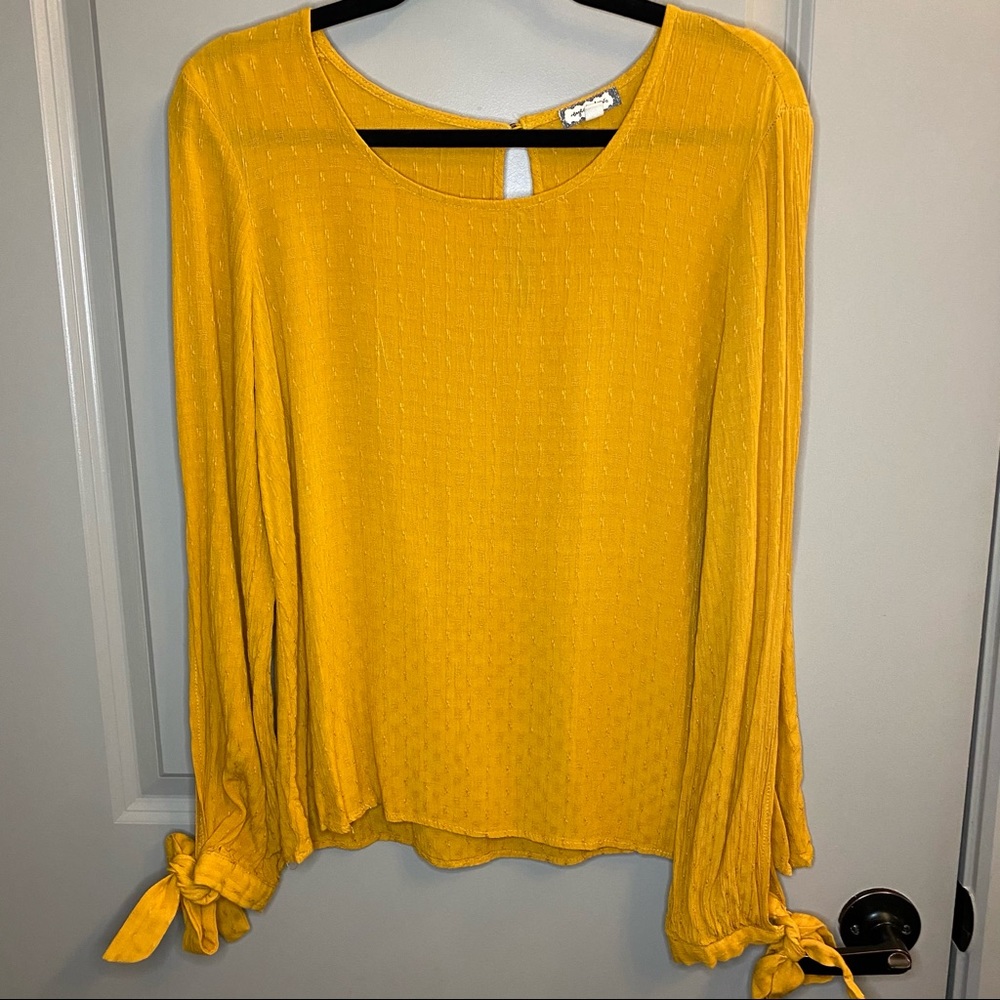 mustard long sleeve top